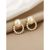 Shein- Faux Pearl Decor Round Design Stud Earrings