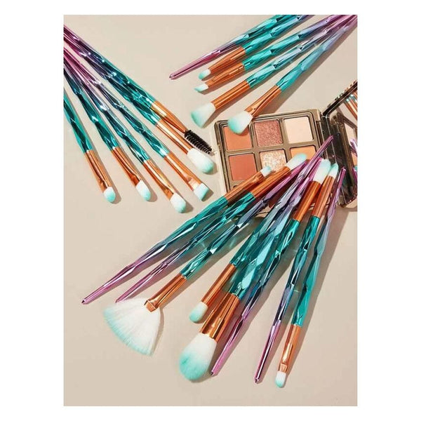 Shein- 20pcs Fan Shaped Gradient Handle Makeup Brush Set