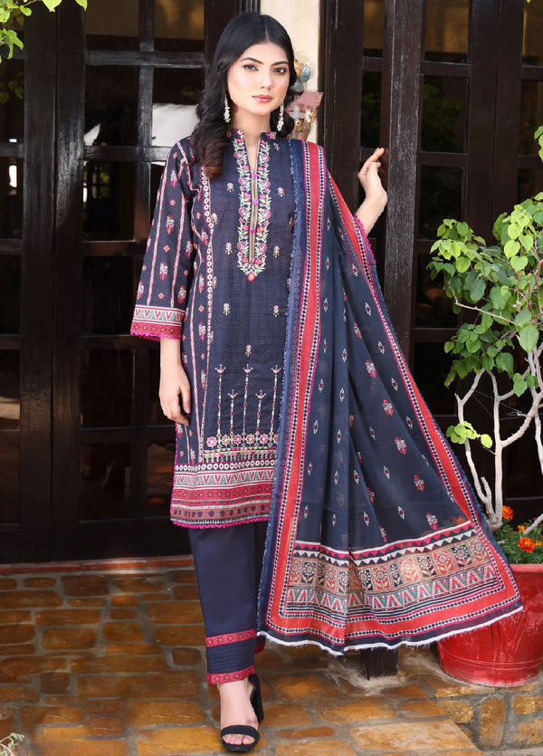 Shirley By MTF Embroidered Digital Lawn 3 Piece Unstitched Suit MTF24SEDPL-04