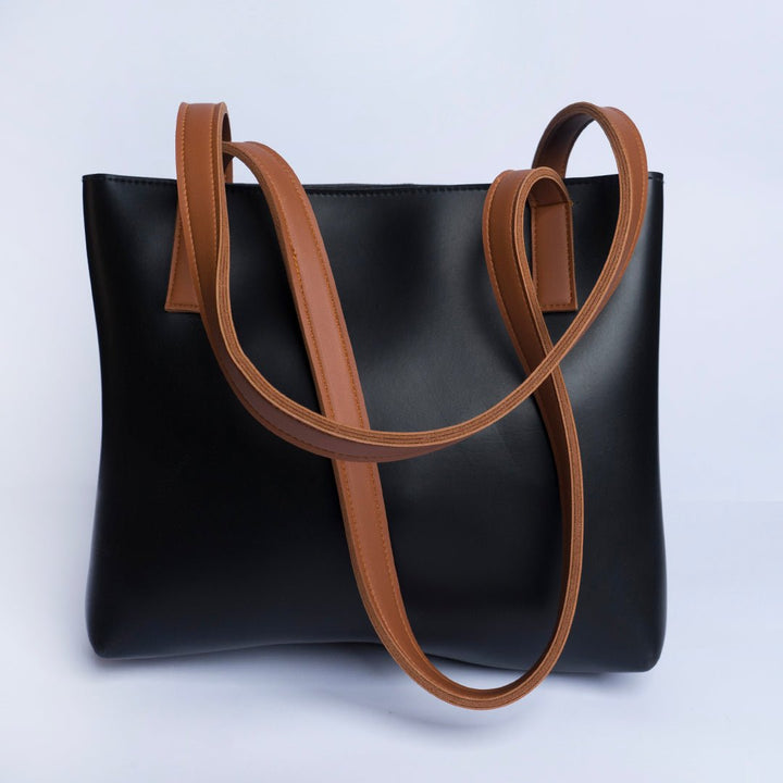 Shein- Front Pocket Tote Bag- Black/Brown