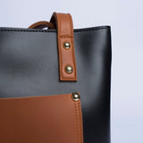Shein- Front Pocket Tote Bag- Black/Brown