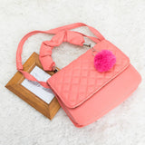 Shein - Crossbody Bag with Pom Pom Pink