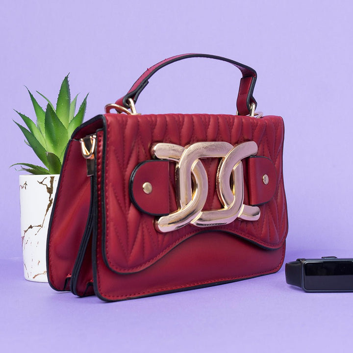 Shein - Red Crossbody Bag with Buckle