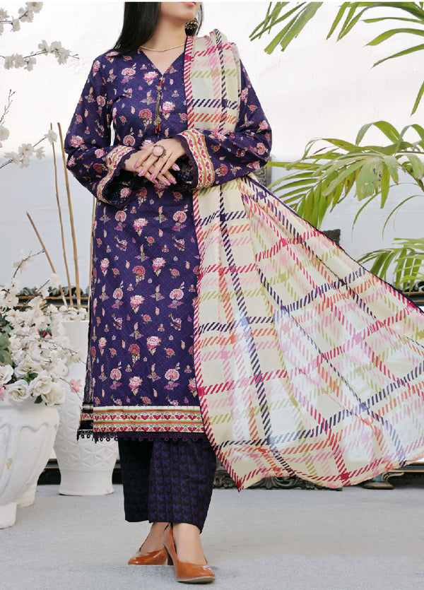 signature By VS Textile Printed Lawn 3 Piece Unstitched Suit VST24PL-342