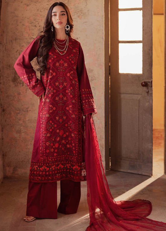 Summer Breeze By Rajbari Embroidered Lawn 3 Piece Unstitched Suit RB24SBEE-4A