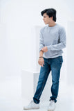 Weave Wardrobe-Men's Basic Plain Solid Sweatshirt - Grey