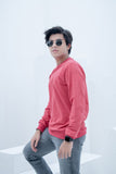 Weave Wardrobe-Men's Basic Plain Solid Sweatshirt - Pink