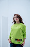 Weave Wardrobe-Women's Simplicity Graphic Sweatshirt - Neon Green