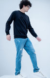 Weave Wardrobe-Men's Basic Plain Solid Sweatshirt - Navy