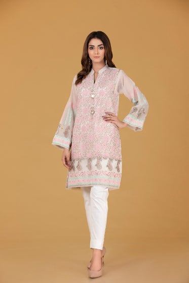 Gul Ahmed- Cotton Karandi Screen Printed Embroidered Shirt WGK-FFS-SP-230