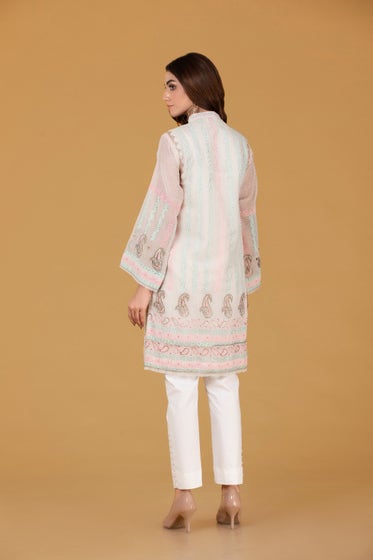 Gul Ahmed- Cotton Karandi Screen Printed Embroidered Shirt WGK-FFS-SP-230