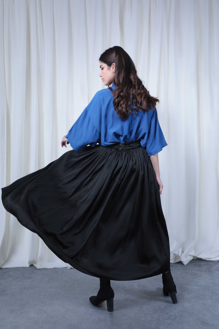 Sapphire Flowy Pleated Skirt