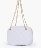 RTW - White quilted rectangle cross-body bag