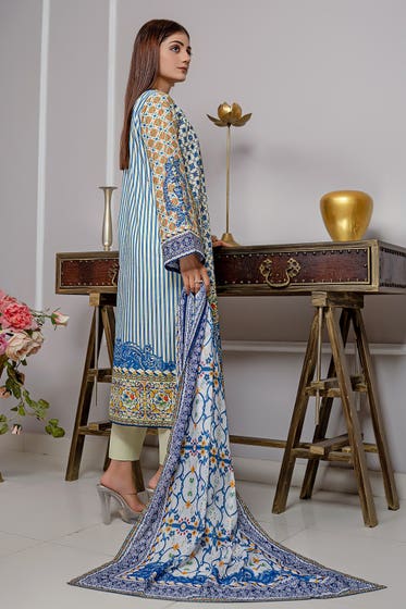 Copy of Gul Ahmed - 3PC Unstitched Digital Printed Lawn Suit RG-32008