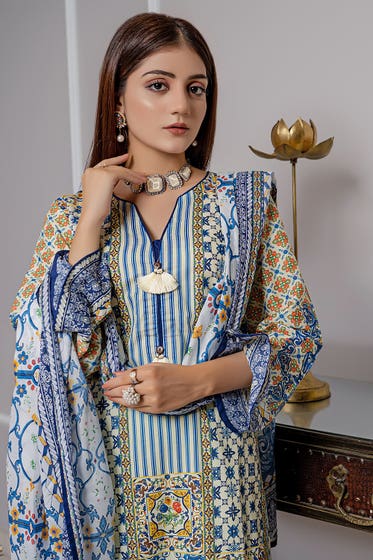 Copy of Gul Ahmed - 3PC Unstitched Digital Printed Lawn Suit RG-32008