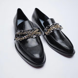 Zara- FLAT LOAFERS WITH MULTI-CHAIN DETAIL