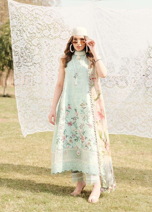 Zarqash Embroidered Luxe Lawn 3 Piece Unstitched Suit ZQ24LL 08