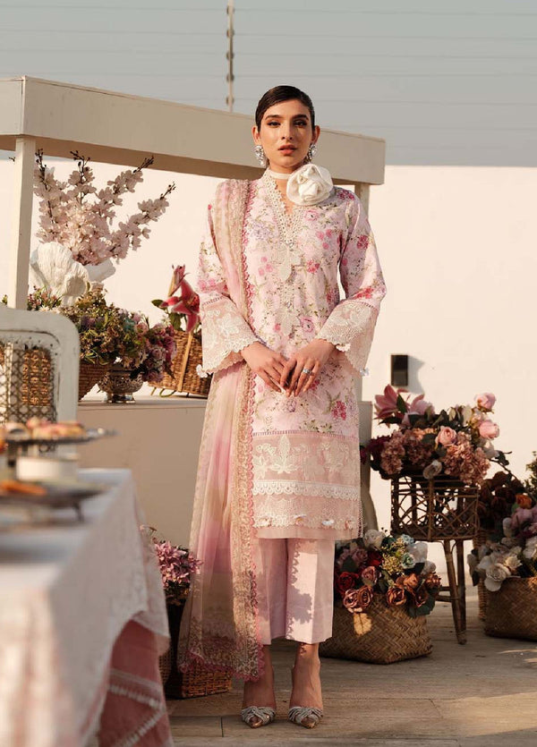 Zarqash Embroidered Luxe Lawn 3 Piece Unstitched Suit ZQ24LL 12