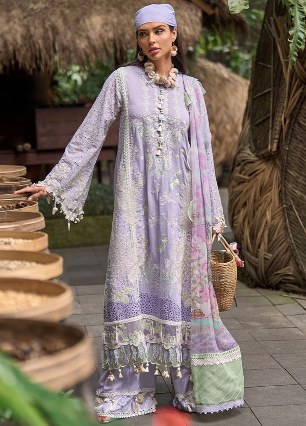 Zoha By Ansab Jahangir Luxury Embroidered Lawn 3 Piece Unstitched Suit AJ24ZLL-01 Cananga