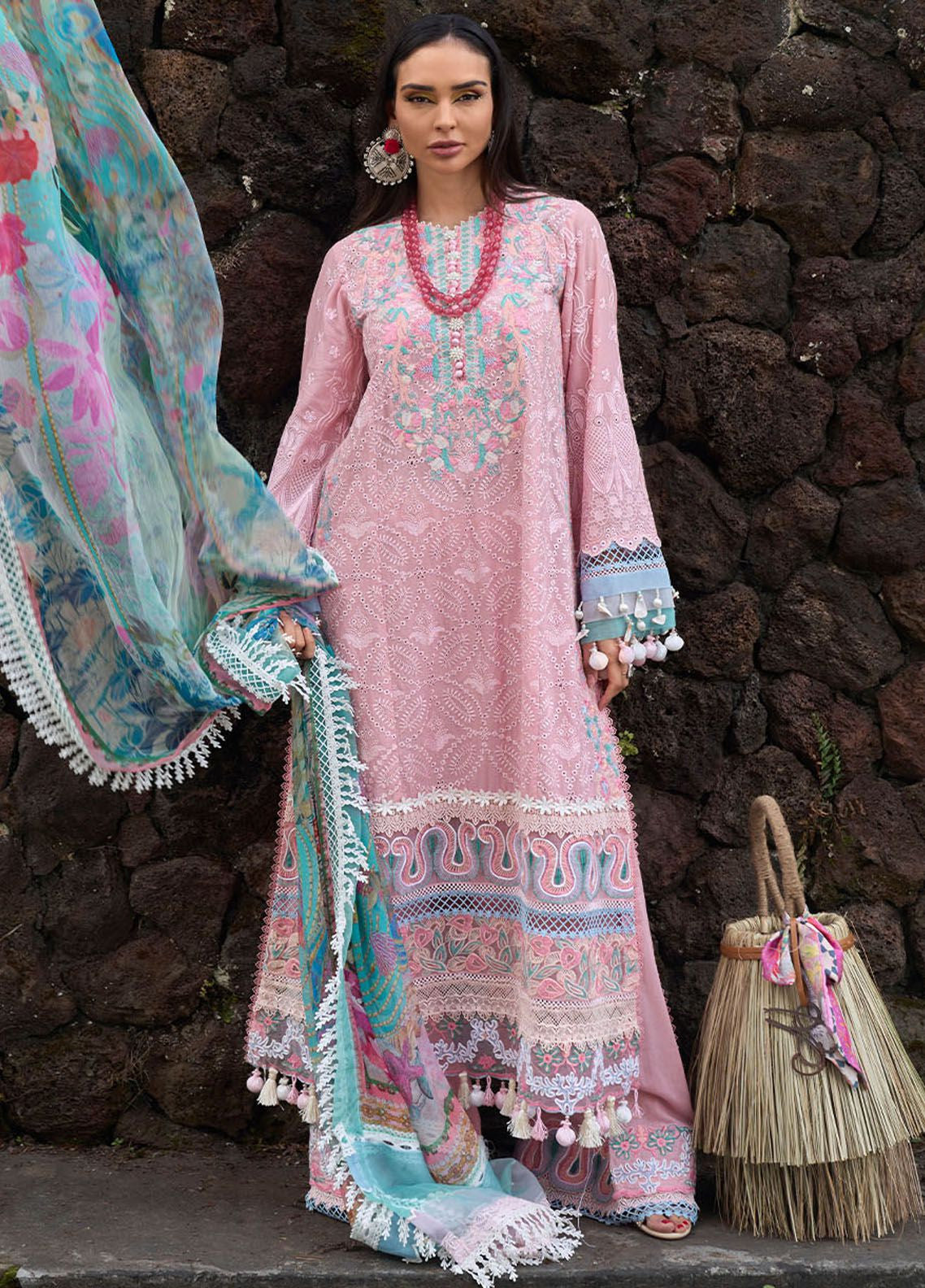 Zoha by Ansab Jahangir Embroidered Lawn Suits Unstitched 3 Piece ANJ21Z 08 Kai - Summer Collection