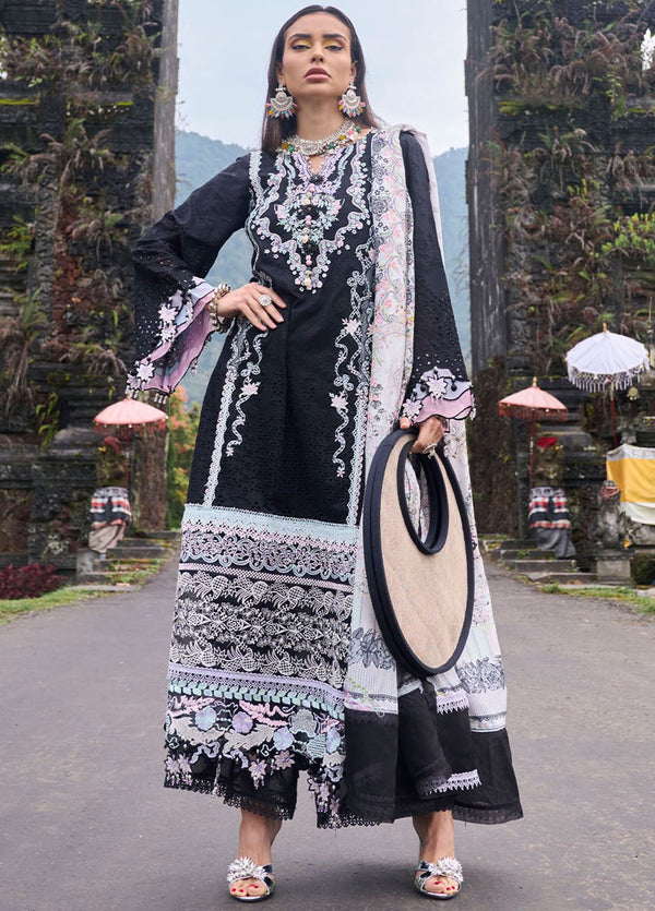 Zoha By Ansab Jahangir Luxury Embroidered Lawn 3 Piece Unstitched Suit AJ24ZLL-07 Gomphrena